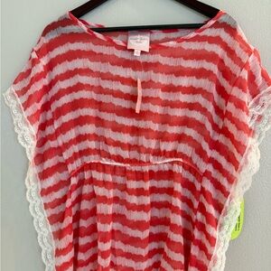 Romeo & Juliet Couture Red and White Striped Top